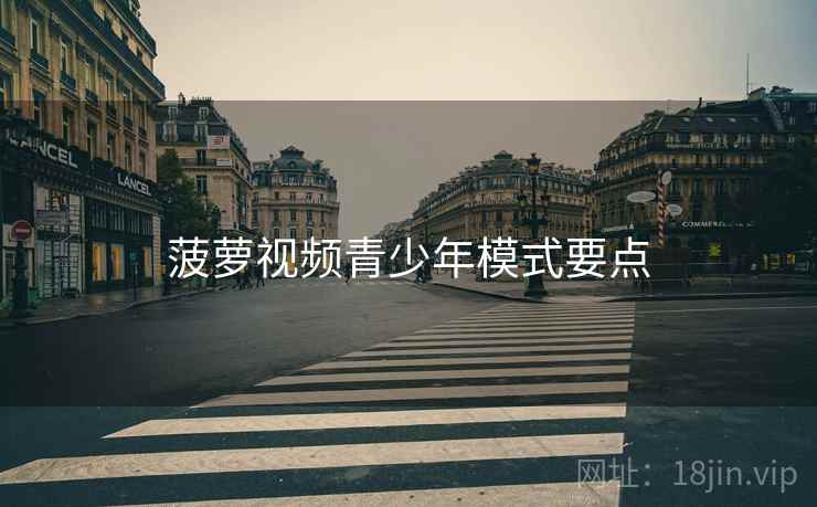 菠萝视频青少年模式要点