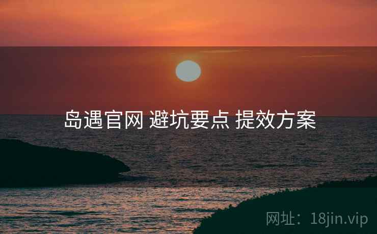 岛遇官网 避坑要点 提效方案