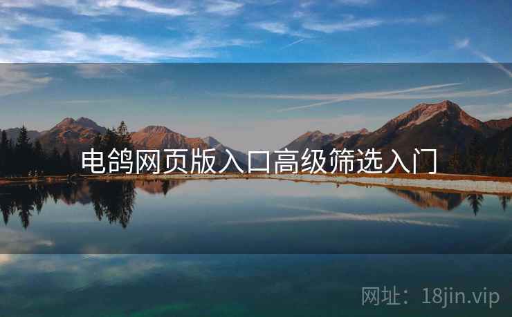电鸽网页版入口高级筛选入门